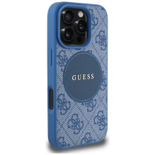 Guess 4G Circle Classic Logo MagSafe dėklas, skirtas iPhone 16 Pro Max - mėlynas