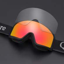 Qunature White Ski Goggles for Adults - Black