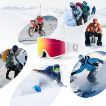 Quanature White slidinėjimo akiniai suaugusiems – balti