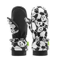 Qunature Panda Heat Transfer Ski Gloves Kids Size S - Black / White