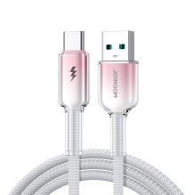 Joyroom S-A42 Crystal-Clear Series 3A USB-A – USB-C laidas 1,2 m – baltas
