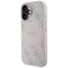 Guess 4G Circle Classic Logo MagSafe iPhone 16 dėklas – rožinis