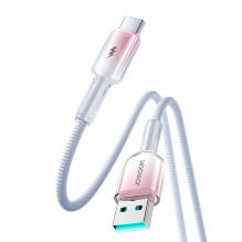 Joyroom S-A42 Crystal-Clear Series 3A USB-A – USB-C laidas 1,2 m – baltas