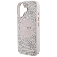 Guess 4G Circle Classic Logo MagSafe iPhone 16 dėklas – rožinis