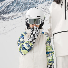 Qunature Panda Heat Transfer Ski Gloves Kids Size S - Black / White