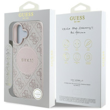 Guess 4G Circle Classic Logo MagSafe iPhone 16 dėklas – rožinis