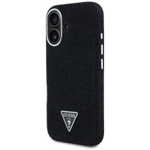 Guess Denim Triangle Logo MagSafe case for iPhone 16 - black