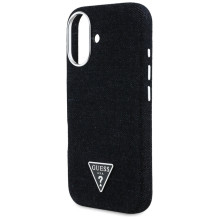Guess Denim Triangle Logo MagSafe case for iPhone 16 - black