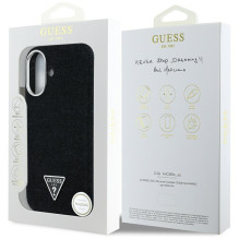 Guess Denim Triangle Logo MagSafe case for iPhone 16 - black
