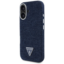 Guess džinsinio trikampio logotipas MagSafe iPhone 16 dėklas – mėlynas