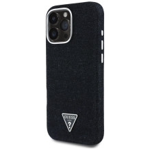 Guess Denim Triangle Logo MagSafe dėklas iPhone 16 Pro - juodas