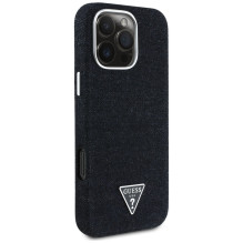 Guess Denim Triangle Logo MagSafe dėklas iPhone 16 Pro - juodas