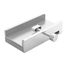 Orico MH4PU stebulės spaustukas, 4x USB-A 3.0 – sidabrinis