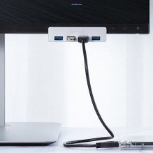 Orico MH4PU Hub Clamp-Mounted 4x USB-A 3.0 - Silver