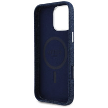 Guess džinsinio trikampio logotipas MagSafe iPhone 16 Pro dėklas – mėlynas