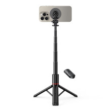 Tech-Protect L06S Bluetooth magnetic selfie stick with MagSafe, remote control, tripod up to 82cm and 360 head - black