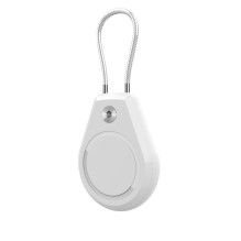 Neperšlampamas Apple AirTag dėklas su plieniniu kabeliu - juoda + balta (2 vnt.)