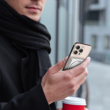 Dudao K28 10000mAh PD 22.5W MagSafe Powerbank with Metal Case and Ring Stand - Silver