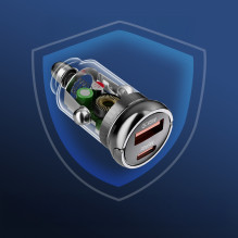 „Wozinsky“ 65 W automobilinis įkroviklis USB-C PD 65 W / USB-A 45 W QC 3.0 - juodas