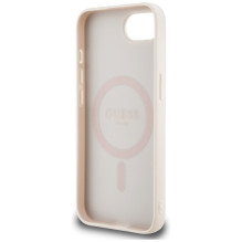 Guess 4G Flowers Print MagSafe iPhone 16e dėklas – rožinis