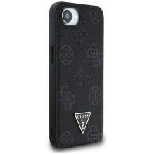„Guess Grained Hot Stamp Peony Triangle Logo MagSafe“ dėklas, skirtas iPhone 16e – juodas