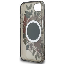 Guess IML Flowers MagSafe iPhone 16e dėklas – juodas