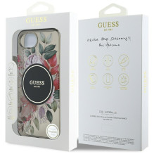 Guess IML Flowers MagSafe iPhone 16e dėklas – juodas