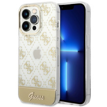 Guess GUHCP14LHG4MHG iPhone 14 Pro 6.1 'aukso / aukso kieto dėklo 4G šablono scenarijus
