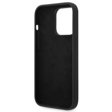 Guess GUHCP14LSLTGK iPhone 14 Pro 6.1' juodas / juodas kietas silikoninis trikampis