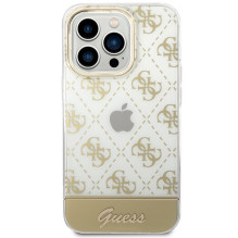 Guess GUHCP14XHG4MHG iPhone 14 Pro Max 6,7 ' aukso / aukso kieto dėklo 4G rašto scenarijus