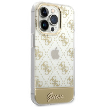 Guess GUHCP14XHG4MHG iPhone 14 Pro Max 6,7 ' aukso / aukso kieto dėklo 4G rašto scenarijus