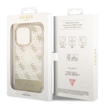 Guess GUHCP14XHG4MHG iPhone 14 Pro Max 6,7 ' aukso / aukso kieto dėklo 4G rašto scenarijus