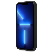 Guess GUHCP14XSLTGK iPhone 14 Pro Max 6,7' juodas / juodas kietas silikoninis trikampis