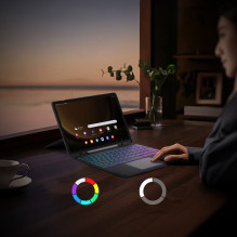 Etui z klawiaturą Dux Ducis (DK serija) ir Samsung Tab S10 FE+ (Plus) z podświetleniem - czarna