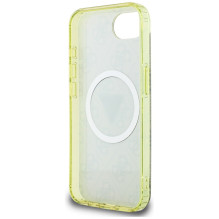 Guess IML Metal Glitter 4G Circle Triangle MagSafe dėklas iPhone 16e - rudas