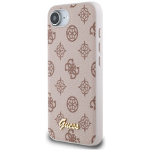 Guess Peony Script logotipas MagSafe iPhone 16e dėklas – rudas