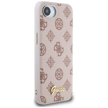 Guess Peony Script logotipas MagSafe iPhone 16e dėklas – rudas