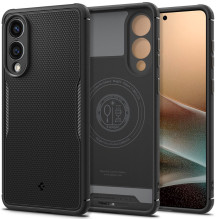 „Spigen Core Armor Mag“ dėklas su „MagSafe“ technologija, skirtas „Samsung Galaxy S25 Edge“ – juodas