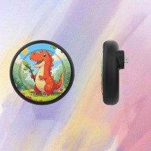 „AirTag“ ženklelių dėklas – juodas su dinozaurų raštu