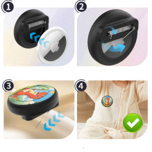 „AirTag“ ženklelių dėklas – juodas su dinozaurų raštu