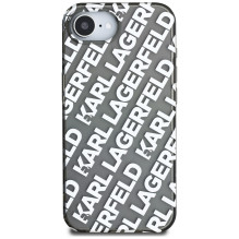Karl Lagerfeld IML Repeat Logo dėklas iPhone 16e - sidabrinis