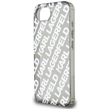 Karl Lagerfeld IML Repeat Logo dėklas iPhone 16e - sidabrinis