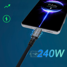 Wozinsky WPS-UY415S USB-C USB4 Cable 40Gb / s 240W 1.5m 4K - Black