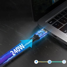 Wozinsky WPS-UY415S USB-C USB4 Cable 40Gb / s 240W 1.5m 4K - Black