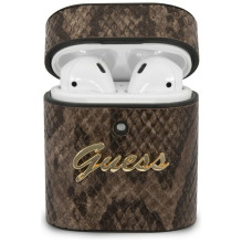 „Guess GUACA2PUSNSMLBR“ „AirPods 1/2“ dėklas, rudas / rudas, „Python Collection“