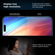 „Tech-Protect Quick Set+“ 2 grūdinto stiklo pakuotė, skirta „iPhone 16 Pro“