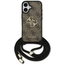 „Guess 4G Big Logo“ laido formos per petį dėklas, skirtas iPhone 17 – rudas