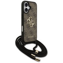 „Guess 4G Big Logo“ laido formos per petį dėklas, skirtas iPhone 17 – rudas
