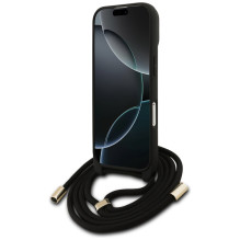 „Guess 4G Big Logo“ laido formos per petį dėklas, skirtas iPhone 17 – rudas