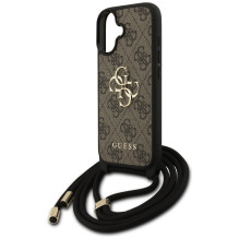 „Guess 4G Big Logo“ laido formos per petį dėklas, skirtas iPhone 17 – rudas